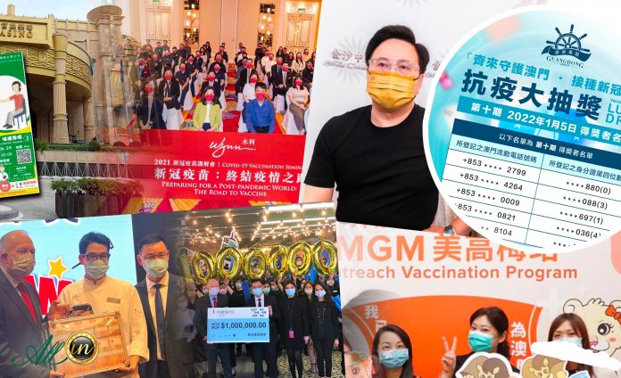 澳門博彩業界積極推動疫苗接種 廣東集團抗疫抽獎逾9萬人參與