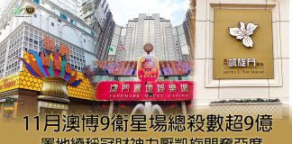 11月澳博9衞星場總殺數超9億 置地續稱冠財神力壓凱旋門奪亞席 11月澳博9衞星場總殺數超9億 置地續稱冠財神力壓凱旋門奪亞席